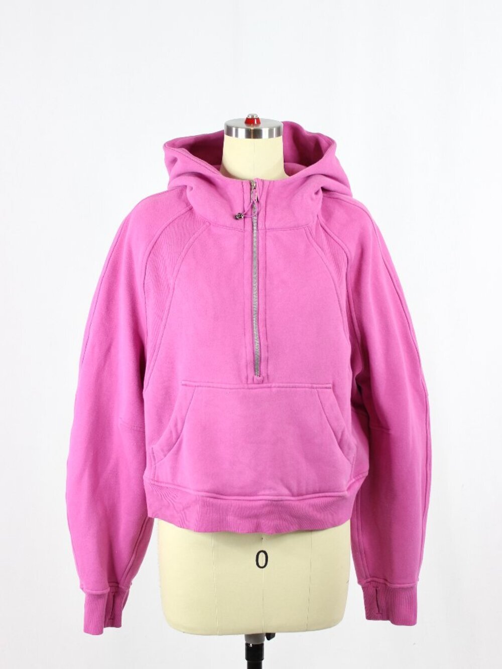 LULULEMON Pow Pink Scuba Oversized Half Zip Fleece Hoodie Sweatshirt, Size M/L